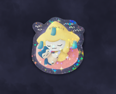 Sleepy Jirachi Sticker - Glossy Holographic